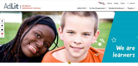 new AdLit homepage with full width navigation and image slider